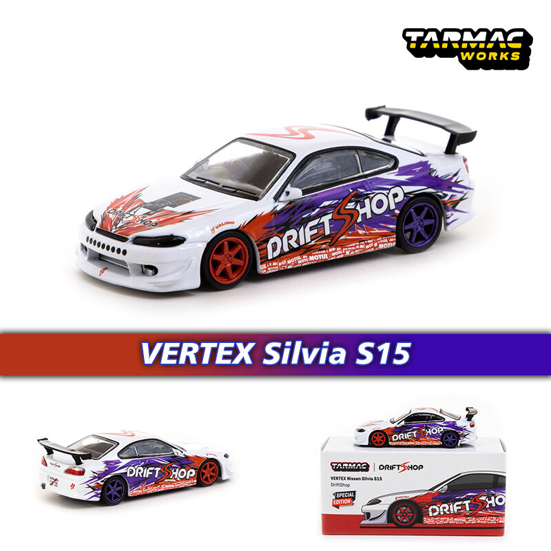 TW In Stock 1:64 VERTEX Silvia S15 Diecast Diorama collezione di modelli di auto In miniatura Carros Tarmac Works