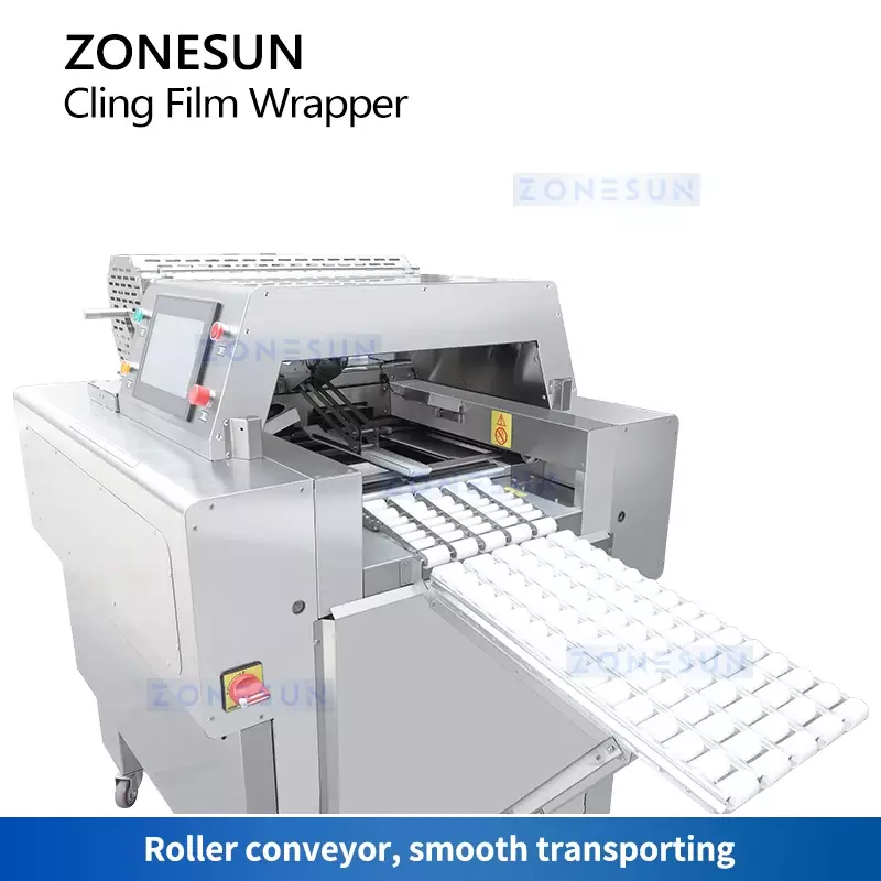 ZONESUN-Automatic Horizontal Cling Film Wrapper, Food Bandeja Wrapper, Carne Frutas Legumes Equipamento de Embalagem, ZS-CW25