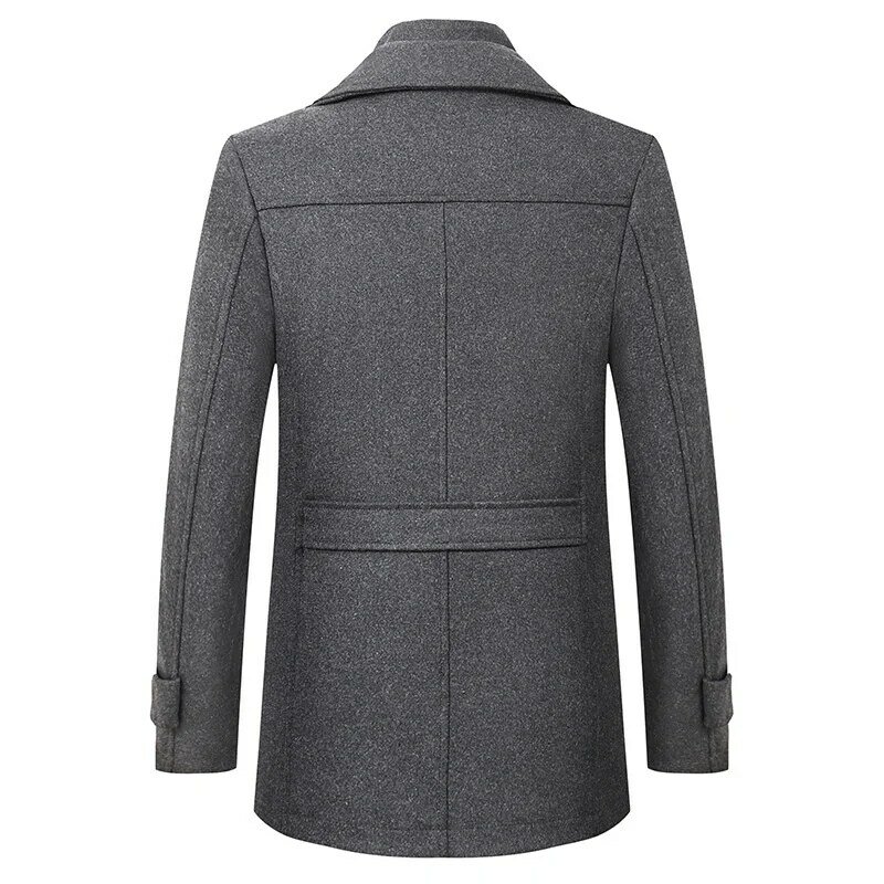Новое осенне-зимнее шерстяное пальто мужское деловое повседневное модное мужское утепленное очень большое модное мужское пальто