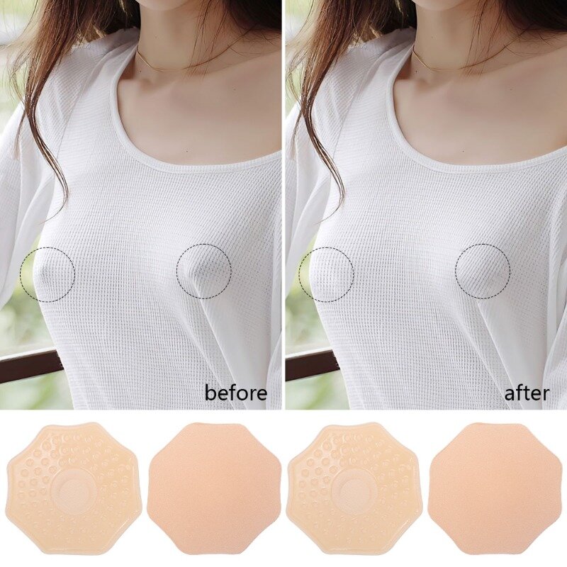 Upgraded Silicone Nipple Cover Women Bra Sticker Breast Petal Strapless Lift Up Bra Invisible Self-adhesive Octagon Pasties Pads