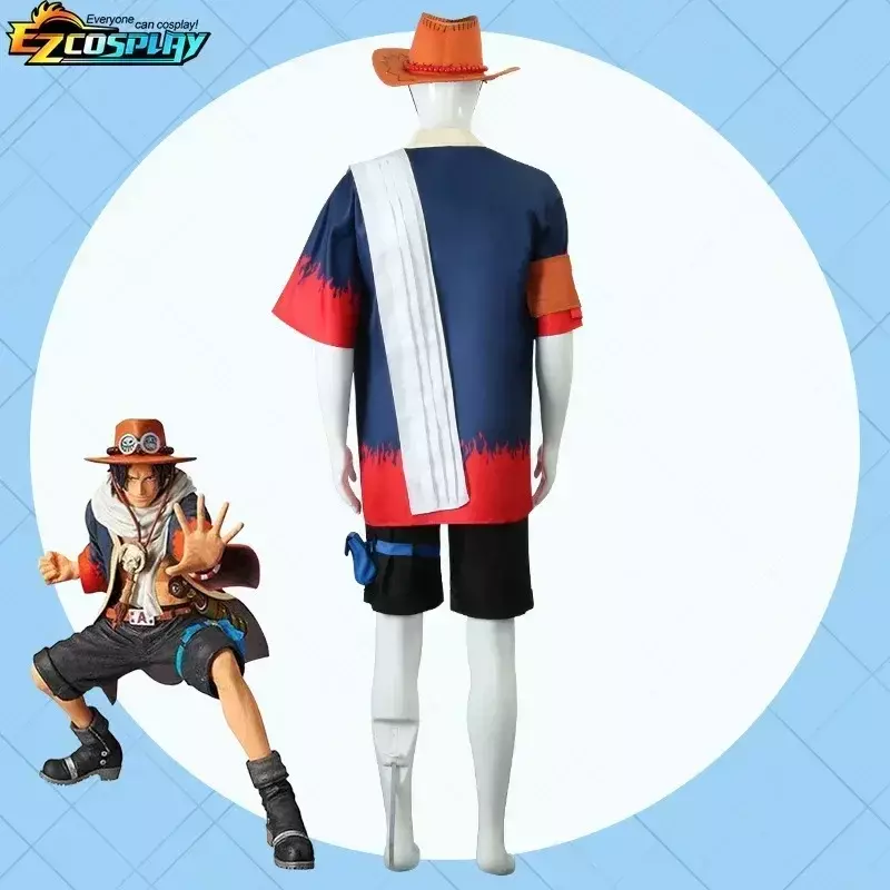 One Piece Portgas D. Ace Cosplay Costumes Anime Kimono Uniform Accessories Full Set Halloween Costumes For Man Women