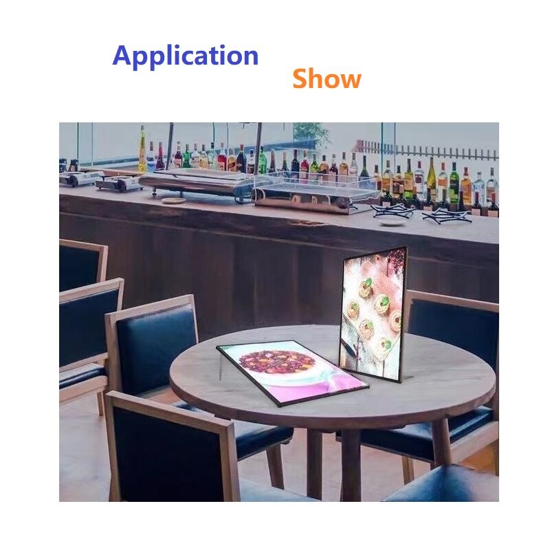 Tablero de pantalla de Marco superfino para publicidad, luz Led recargable, película interior intercambiable para restaurante, cafetería, cerveza, Bar, tienda, A3, A4