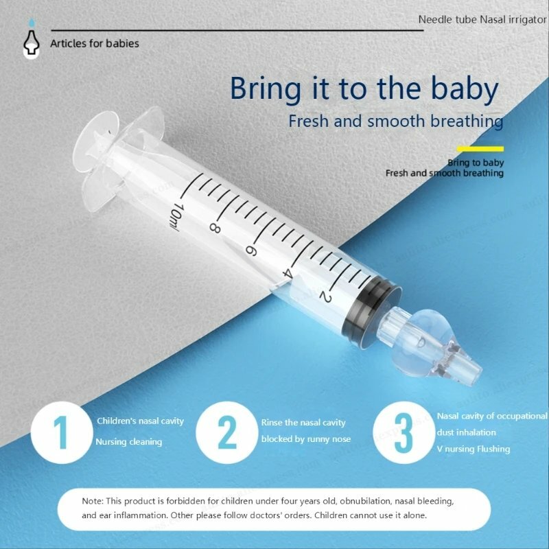 Perawatan bayi Aspirator hidung alat suntik profesional Rhinitis irigator hidung bayi bersih perangkat bilas ujung isap silikon dapat digunakan kembali