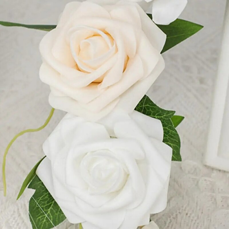 Karangan bunga buatan tangan simulasi buket bunga buatan untuk pengiring pengantin buatan mawar pengantin dinding gantung dekorasi rumah