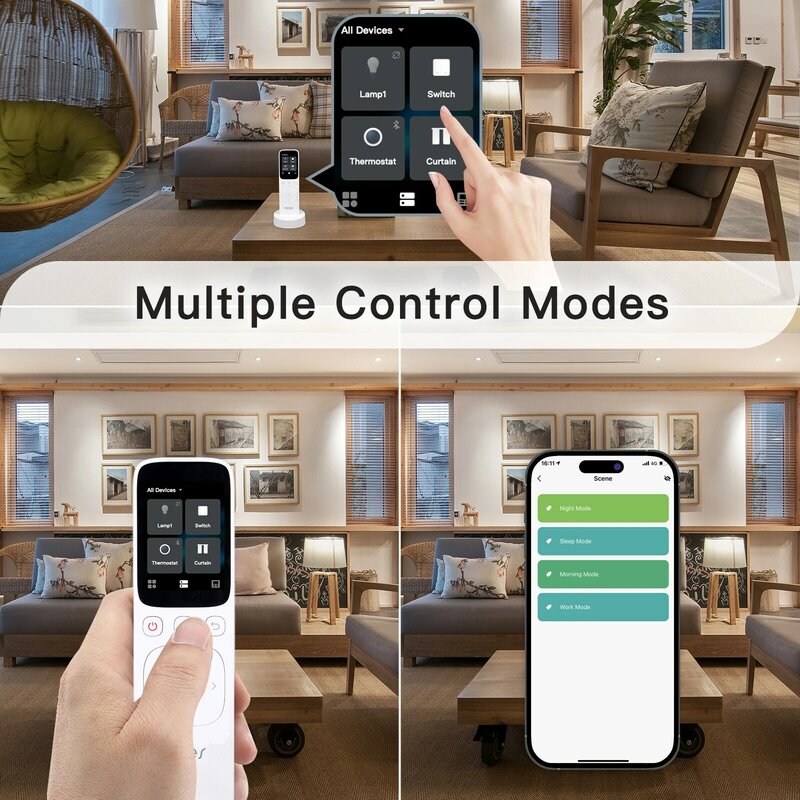 MOES-Panel de Control Central inteligente Tuya Wifi, pantalla táctil inalámbrica, Control remoto IR de mano para electrodomésticos