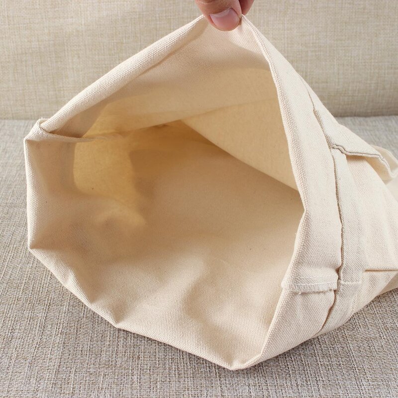 Reusable Storage Shopping Bag Linen Pure Color Grocery Foldable  Linen HandBag Women Men Casual Eco Tote Bag 5 Sizes