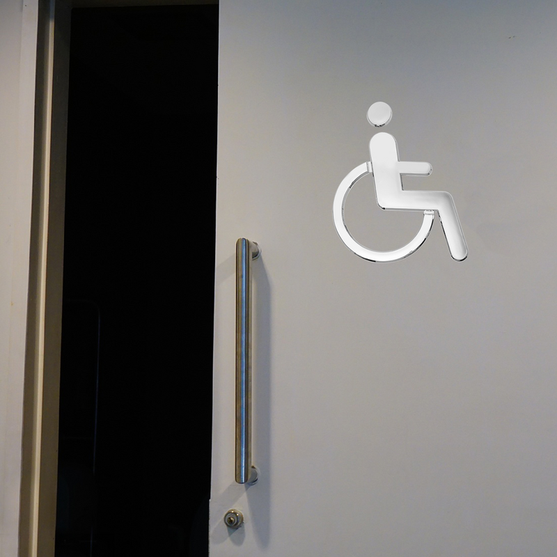 Letrero de puerta de inodoro para silla de ruedas para discapacitados, letrero de elevador para discapacitados
