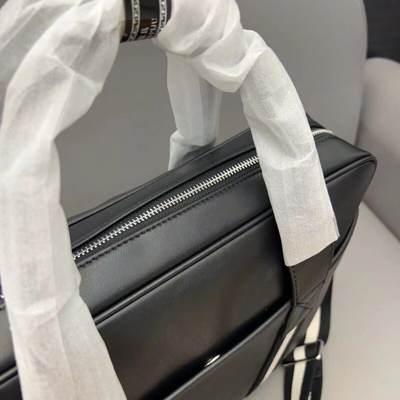 Luxury Bal Brand Briefcase Bag Fashion Design Business Causal Men Leather Handbag Men's Cowhide Large Capacity Briefcase