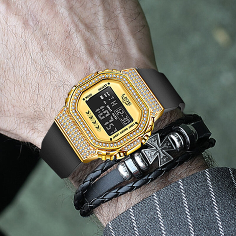 LIGE zegarki luksusowe męskie wojskowe armii męskie zegarek wodoodporny sportowy zegarek elektroniczny podwójny Displ zegarek męski Relogio Masculino