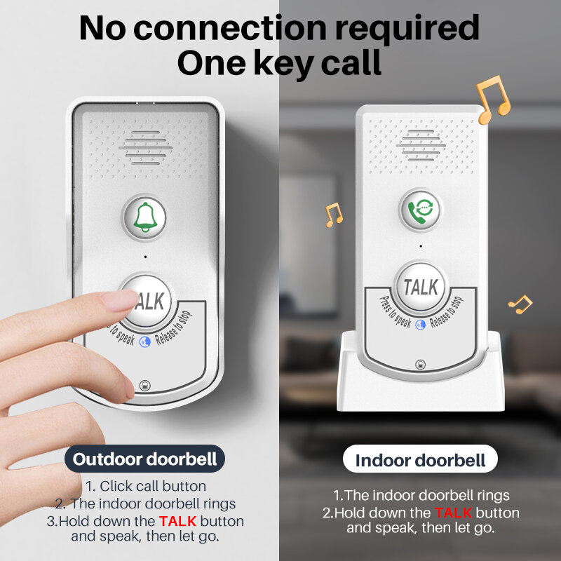 Wireless Long Distance  Intercom Door Phone Two Way Audio Doorbell