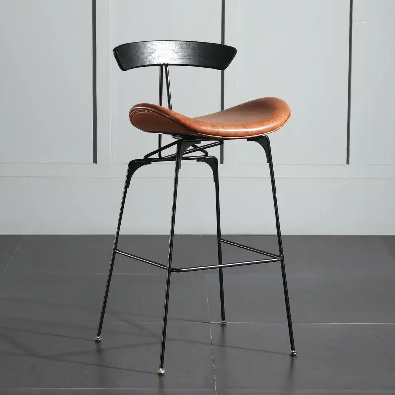 Cadeira personalizada Nordic Retro Encosto Bar, cadeira de bar Home, fezes altas simples, DD9002-530