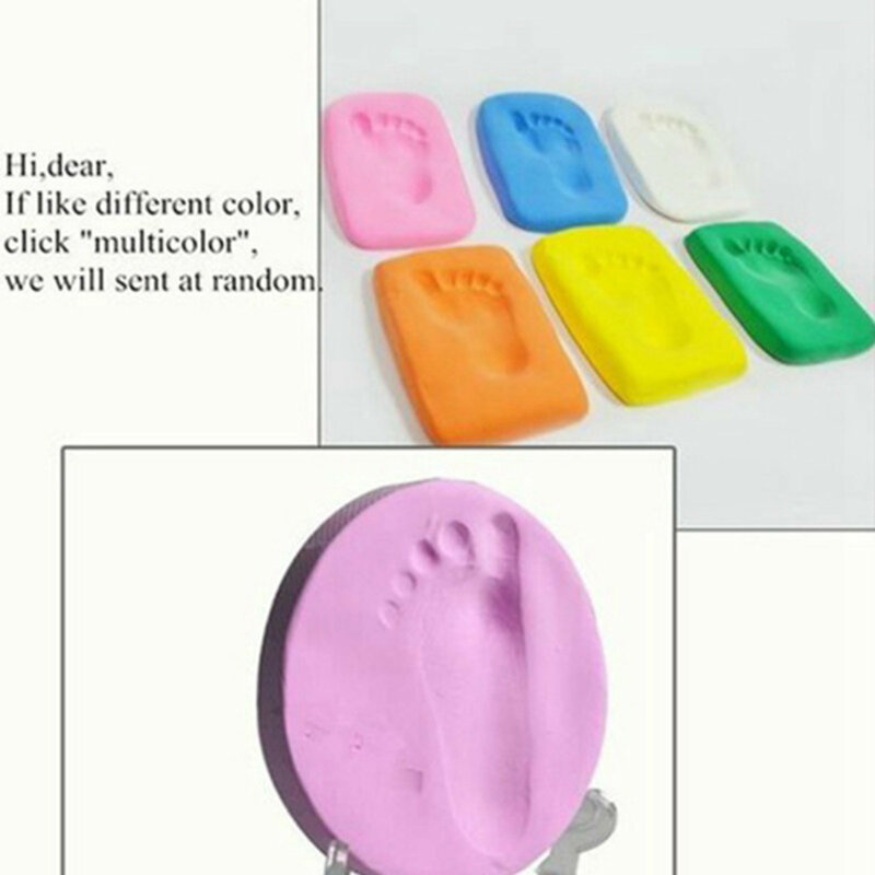 Neue Baby Footprint Ultra Licht Stereo Baby Pflege Luft Trocknen Weichen Ton Baby Hand Fuß Impressum Kit Casting DIY Spielzeug paw Print Pad