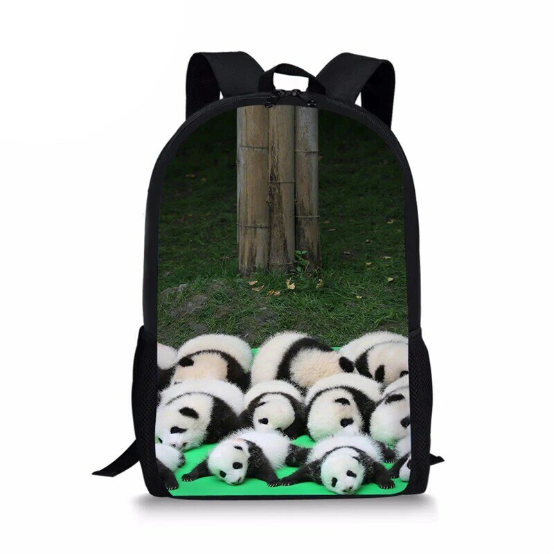 Zwierzęta plecak nadruk z pandą 3D chłopcy chłopcy torby szkolne uczniowie podstawowy plecak dzieci podróże torby szkolne 16 cali
