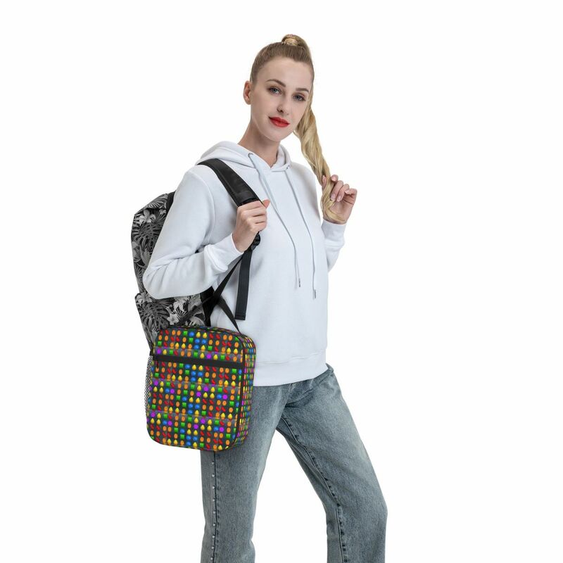 2022 All New Candy Crush Lunch Bags Insulated Lunch Tote Portable Thermal Bag Leakproof Picnic Bags for Woman Work Children