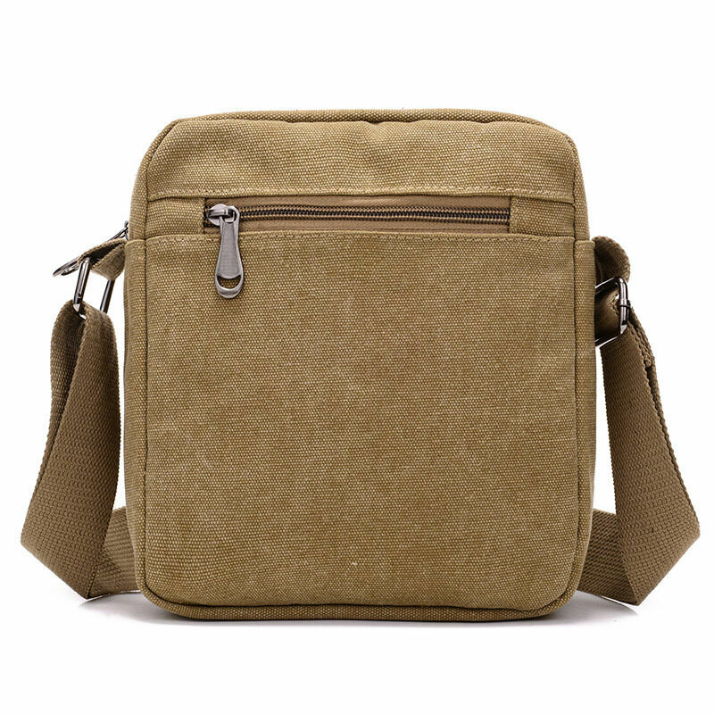 Men's Casual Style Canvas Shoulder Messenger Bags Multi-pocket with lid Handbag Crossbody Flap Bag For Man Business Sling Bag