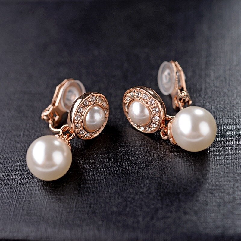 Perle d'imitazione coreane Fake Piecring Ear Ring per le donne Girl Trendy Clip orecchini gioielli per il corpo da sposa Non forati