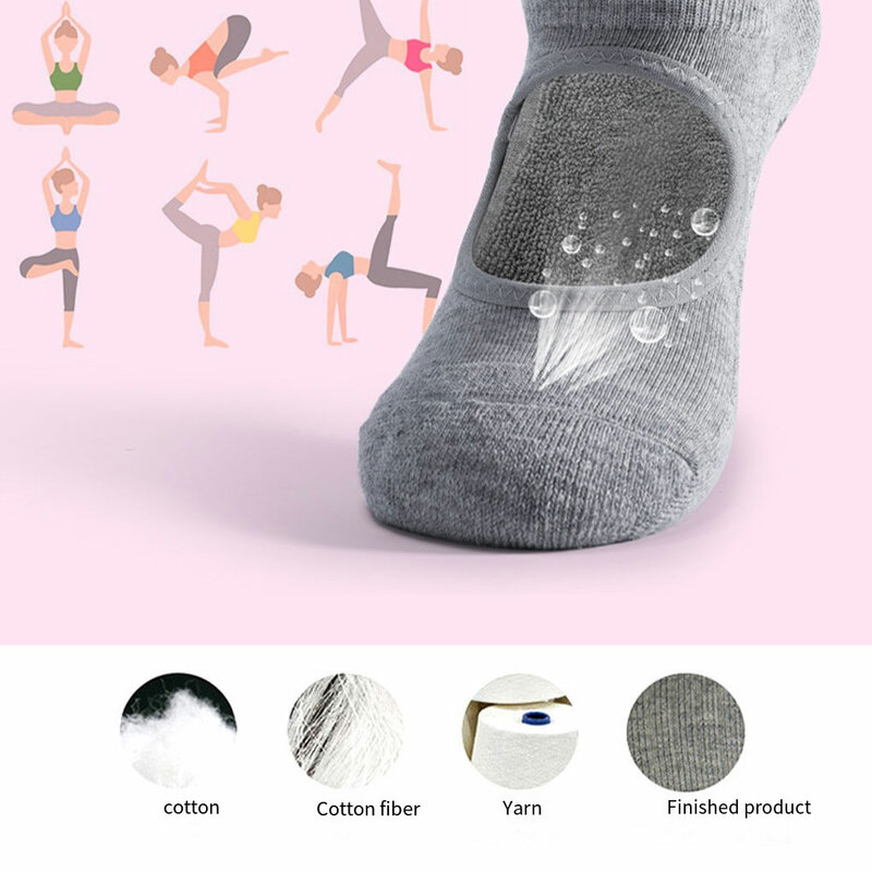 Chaussettes de yoga en coton au design simple, bonneterie d'été, 1 paire