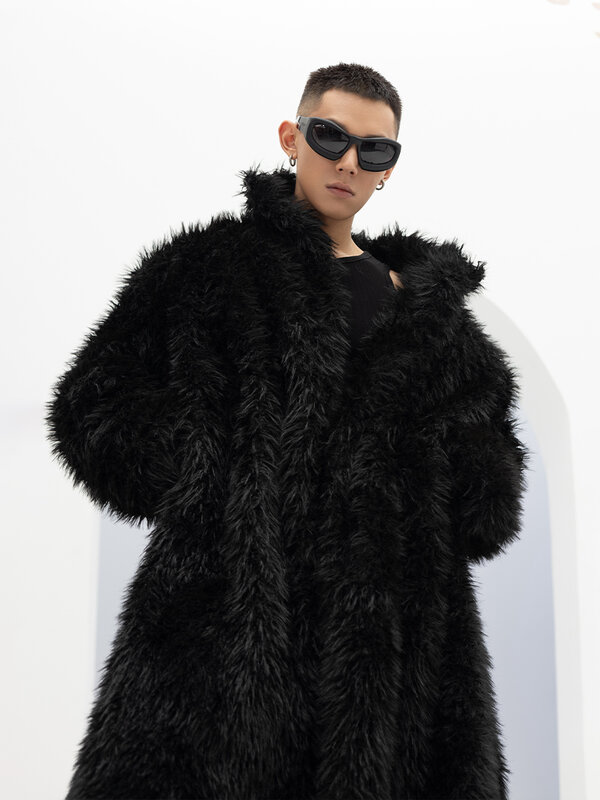 Модные длинные меховые толстые пальто с хлопковой подкладкой свободные большие Наплечные пальто с подкладкой высококачественные однотонные меховые пальто с длинным рукавом