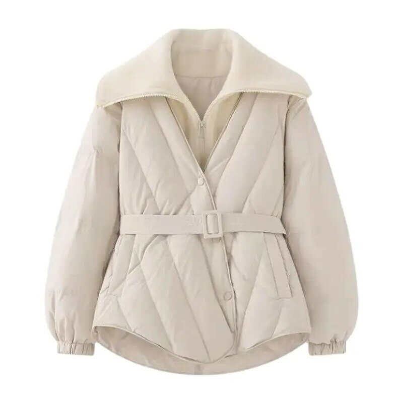 Atasan mantel wanita, jaket Down parka musim dingin longgar ukuran besar tebal hangat Waktu santai serbaguna 2023
