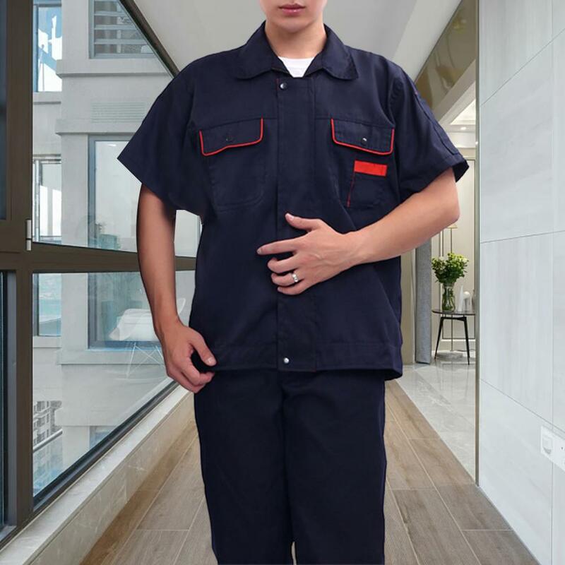 Fabryczna mundurek roboczy robocza wytrzymała Unisex odzież robocza oddychająca odporna na zabrudzenia płaszcz z kieszeniami dla kobiet mężczyzn w dużych rozmiarach