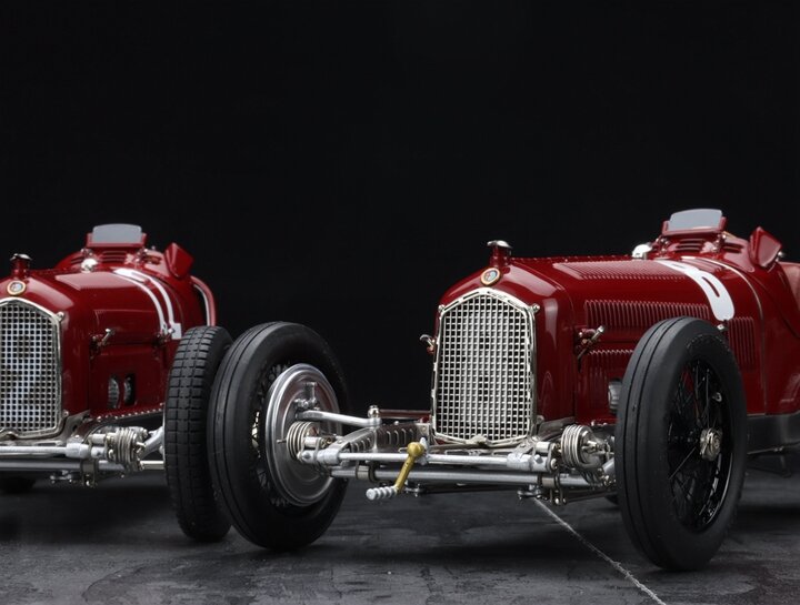 CMC-Alfa P3 1933 Car Set, Versão Boneca, Vintage Alloy, Simulação Totalmente Aberta, Edição limitada, Metal Estático, Escala 1:18