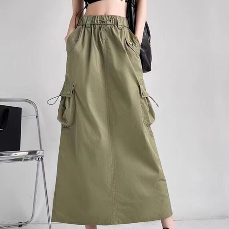 Split Denim Skirt Women Elegant High Waist Pencil Skirts Female Spring Summer Versatile Commuter Style Skirt