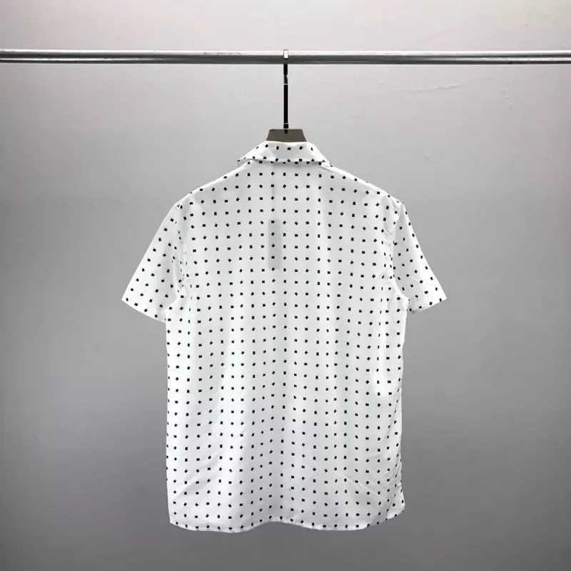 남성용 반팔 셔츠, 레트로 격자 무늬 프린트 패턴, 하와이안 비치 셔츠, 파자마 칼라 셔츠, 2024 여름 신상