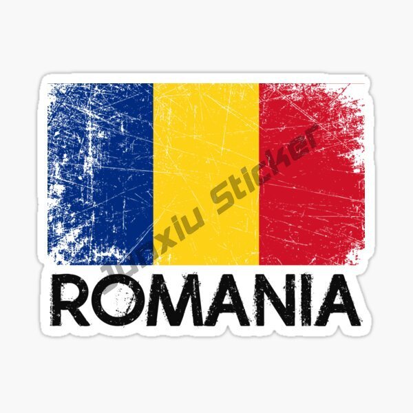 สติกเกอร์ไวนิลลายธงชาติโรมาเนียแบบเหล่-สำหรับรถยนต์แล็ปท็อปโน้ตบุ๊คคาราวานอุปกรณ์แต่งรถรถจักรยานยนต์แกดเจ็ต