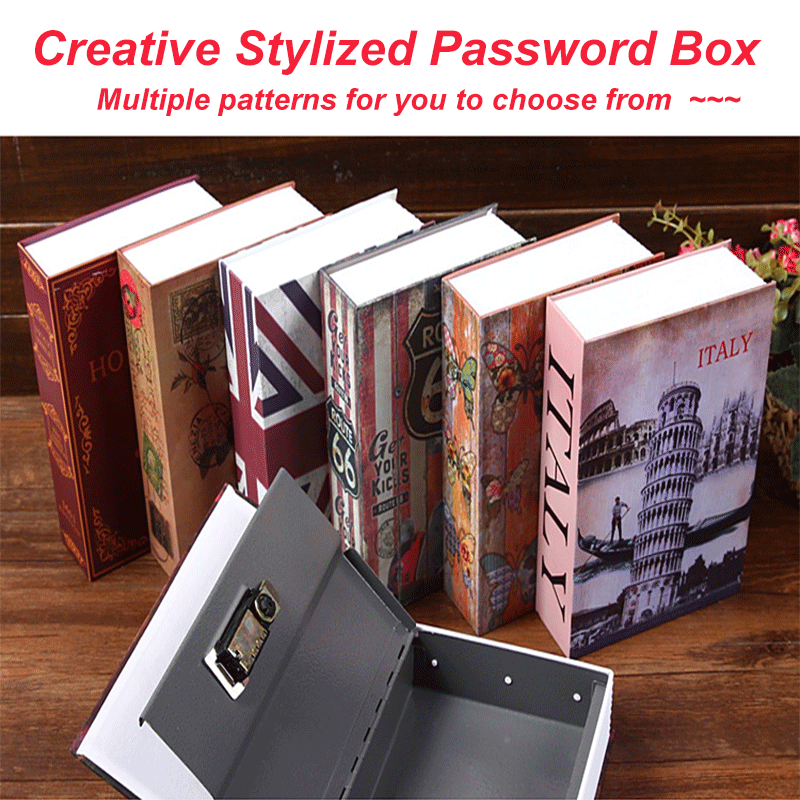 Book Safe Valuable Items Security Dictionary With Lock Security Key Lock Password Currency Simulation Book Cash Security Design