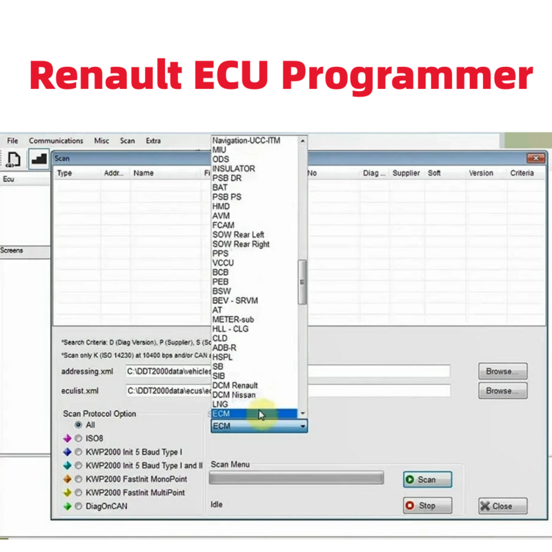 Renolink-OBD2 Interface Diagnóstica, V1.99, V1.98, Diagnóstico, D-acia, ECU, Programador, Redefinindo a Chave, Codificação, UCH Match, Ferramenta de Painel, Renault