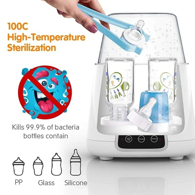 อัจฉริยะอัตโนมัติ Thermostat เครื่องทำความร้อนขวดขวดนมอุ่นขวดฆ่าเชื้อโรค LED 2 IN 1 Milk Sterilizer