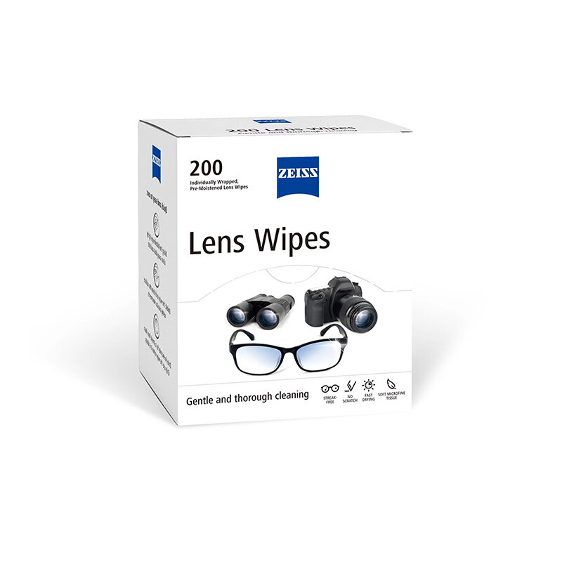 ZEISS-toallitas limpiadoras para lentes, 200 piezas o 400 unids/lote por caja, se puede elegir limpiar espejos de cristal