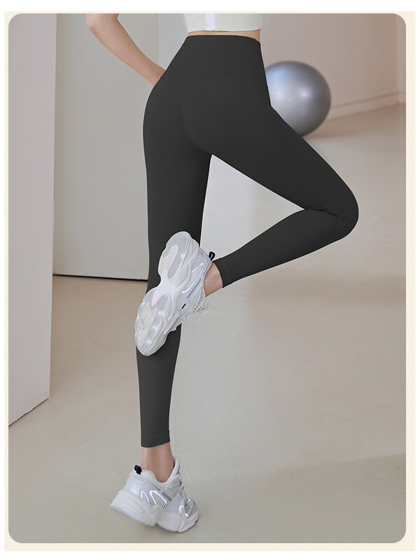 Calças de ioga com nervuras para mulheres, cintura alta, legging sem costura, controle de barriga, calças justas esportivas, fitness, corrida