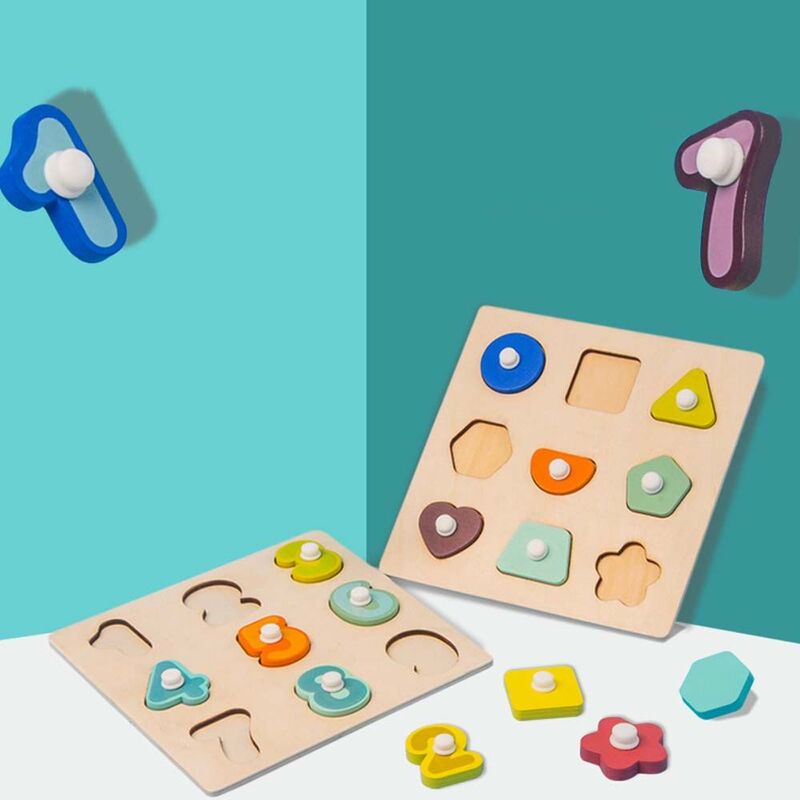 Детский Дошкольный семейный пазл в форме чисел, деревянные игрушки с числами, игрушка с распознаванием формы, деревянные головоломки