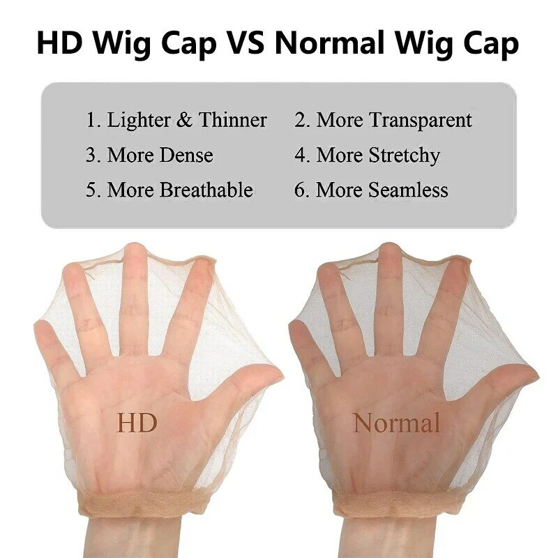 HD Wig Cap 100/200Pcs Wig Caps Ultra Thin Transparent Wig Cap For Lace Front Wig Stretchy Nylon HD Scalp Weave Caps For Women