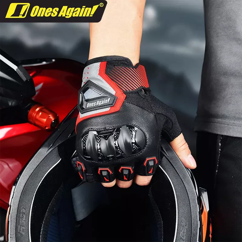 Ones again! MG26 Half Finger Breathable Motorcycle Racing Gloves Men's Summer Anti-drop Motorbiker Electric Vehicle Riding Glove