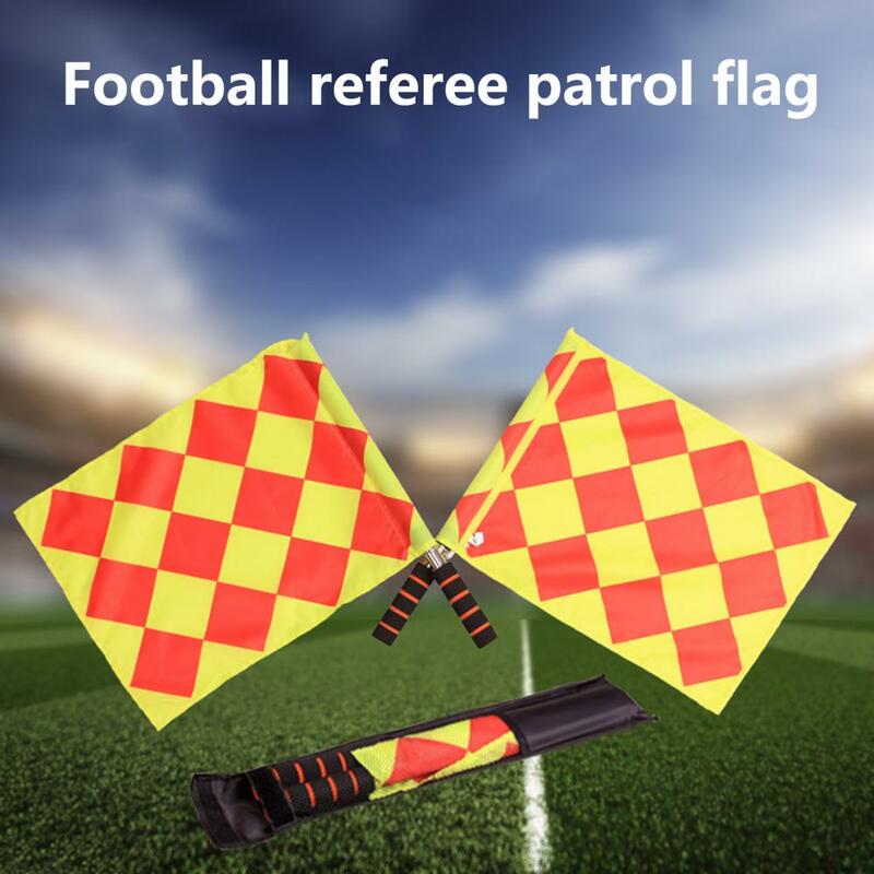 1 Set bandiera di prova Plaid impermeabile segnale di comando bandiera arbitro bandiere Linesman bandiera Hockey Rugby Football Training Flags