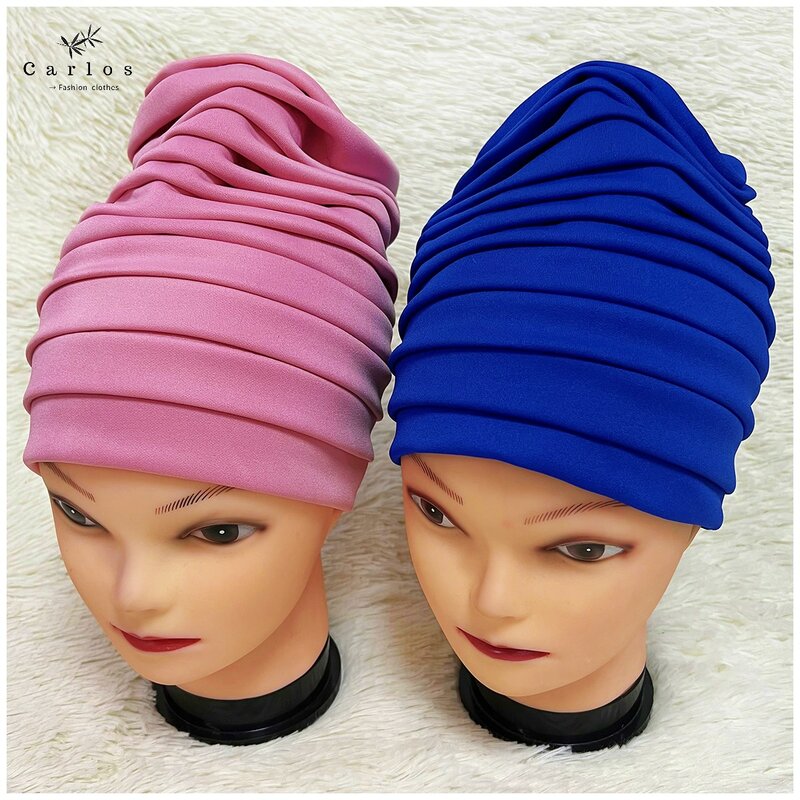 1โหลคุณภาพสูงใหม่ล่าสุด Elegant Turban หมวกหมวกผู้หญิงลูกปัดสำหรับอินเดียผ้าพันคอ Head Wrap Headband สาวเครื่องประดับผมเลดี้