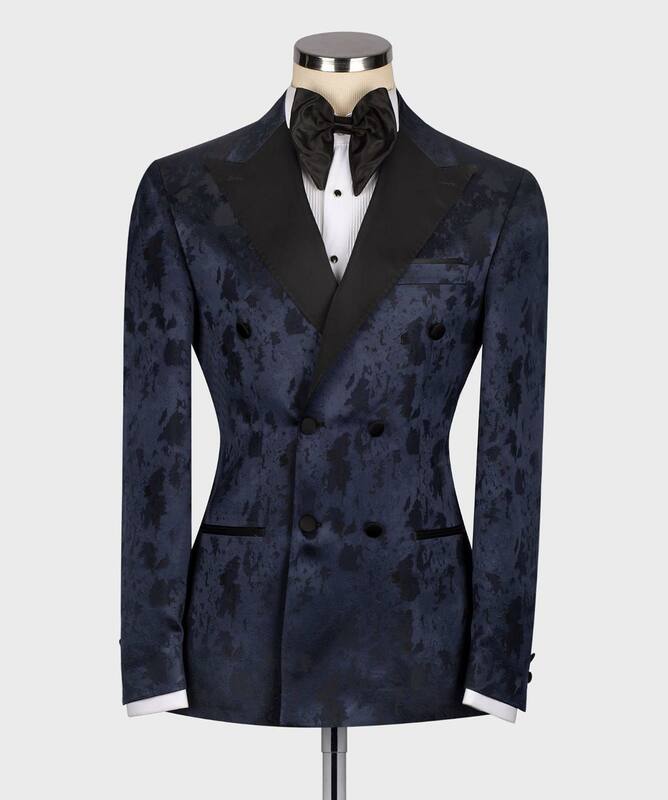 Gentleman Glossy Impressão Mens Suit Negócios Clássico Casamento Slim Fit Formal One Coat Cantor Noivo Tuxedo Partido Personalizado