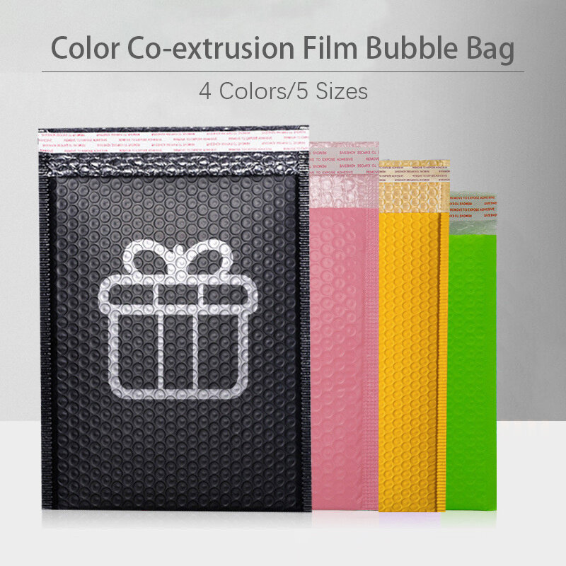 Sobres acolchados de burbujas de polietileno, bolsas de regalo, sobres de embalaje coloridos para libros, color rosa, 50 unidades