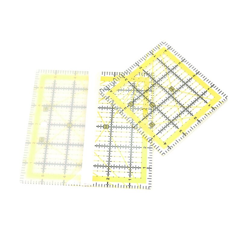 4PCS Multifunctional Acrylic Patchwork Ruler Tool Set Square Sewing Ruler Laser Cutting Quilting Measuring Ruler