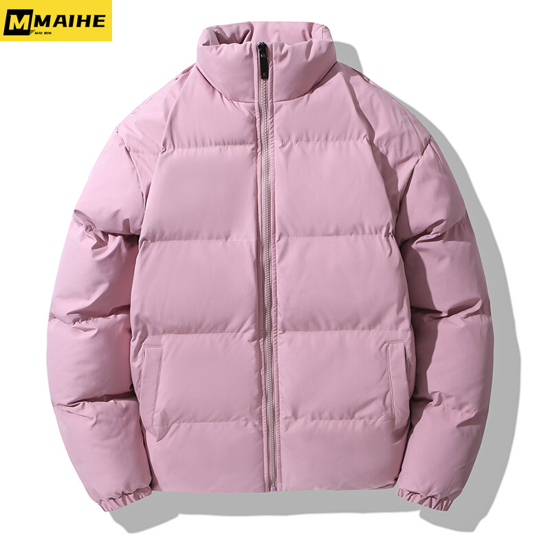 2023 giacche invernali per uomo moda tinta unita colletto alla coreana parka da uomo plus-size Harajuku Streetwear cappotto hip hop per donna