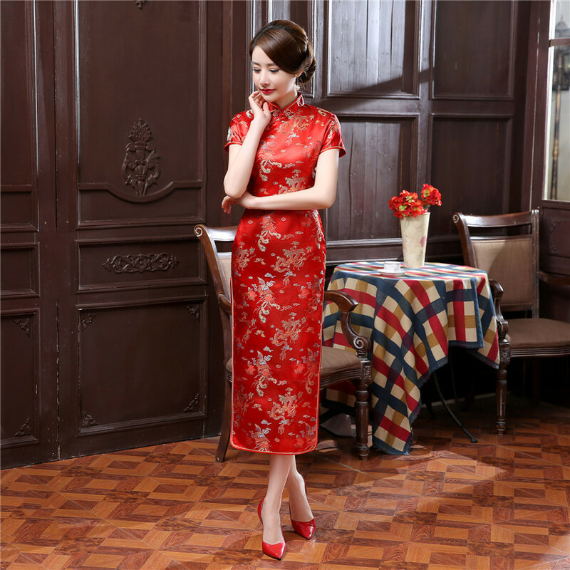Qipao de mariage traditionnel chinois pour femme, robe élégante fendue, brodée, moulante, à fleurs, 17 couleurs, nouvelle collection
