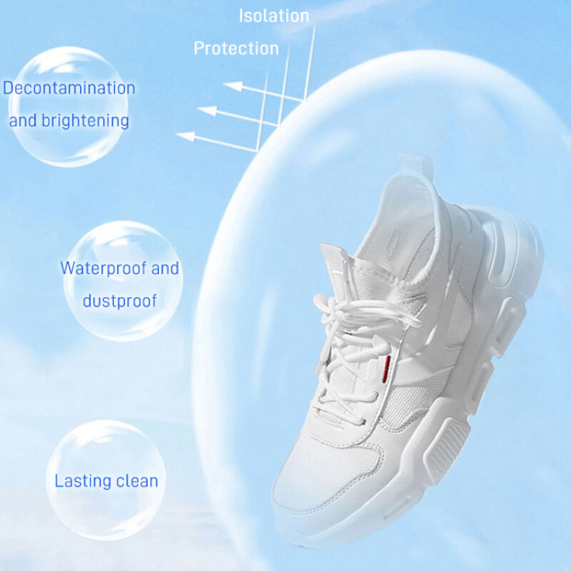 Многофункциональный маленький белый крем для чистки обуви, уход за верхней частью обуви, мощное удаление пятен, очиститель обуви, пузырьковый порошок