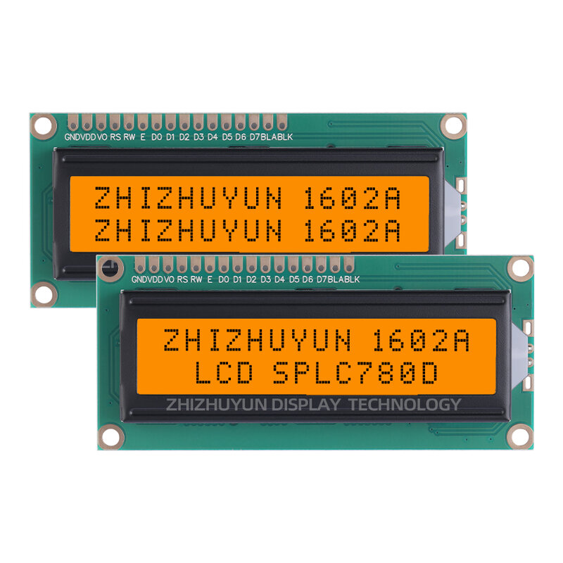 Pantalla LCD Modular de matriz de puntos, membrana amarilla y verde, 1602A, soporte de solución de Control de desarrollo, SPLC780D, suministro directo de fábrica