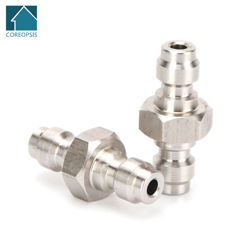 2pcs Stainless Steel Double End Plug Pneumatic Quick Coupling 8mm Fill Head Air Filling Socket Quick Connect Couplings