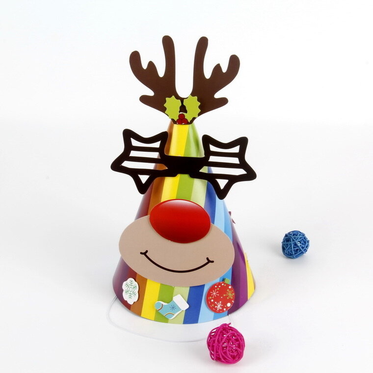 20 Buah Topi Natal Anak-anak TK Kertas Dekoratif Topi Perlengkapan Pesta Natal DIY Topi Kertas Natal Topi Mainan Pesta