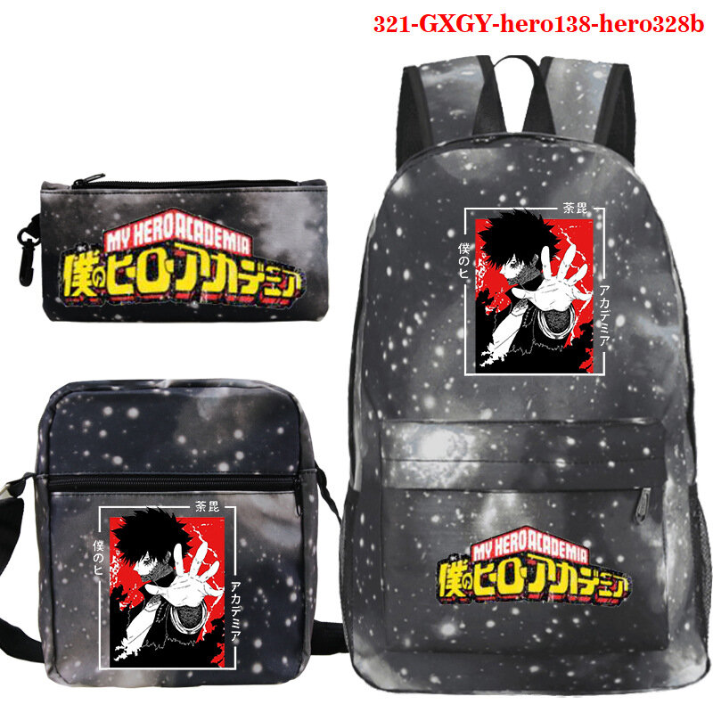 Boku No Hero Academia Backpacks Anime 3Pcs/Set Book Rucksack Boys Girls Schoolbag Canvas Book Mochilas Men Women Daily Knapsack
