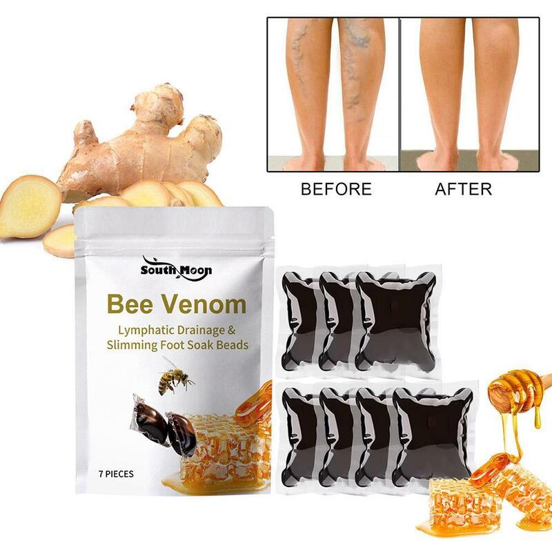 1 Bag Bee Venom Lymphatic Drainage Slimming Foot Soak Beads Foot Cleaning Soak  Feet Health Care