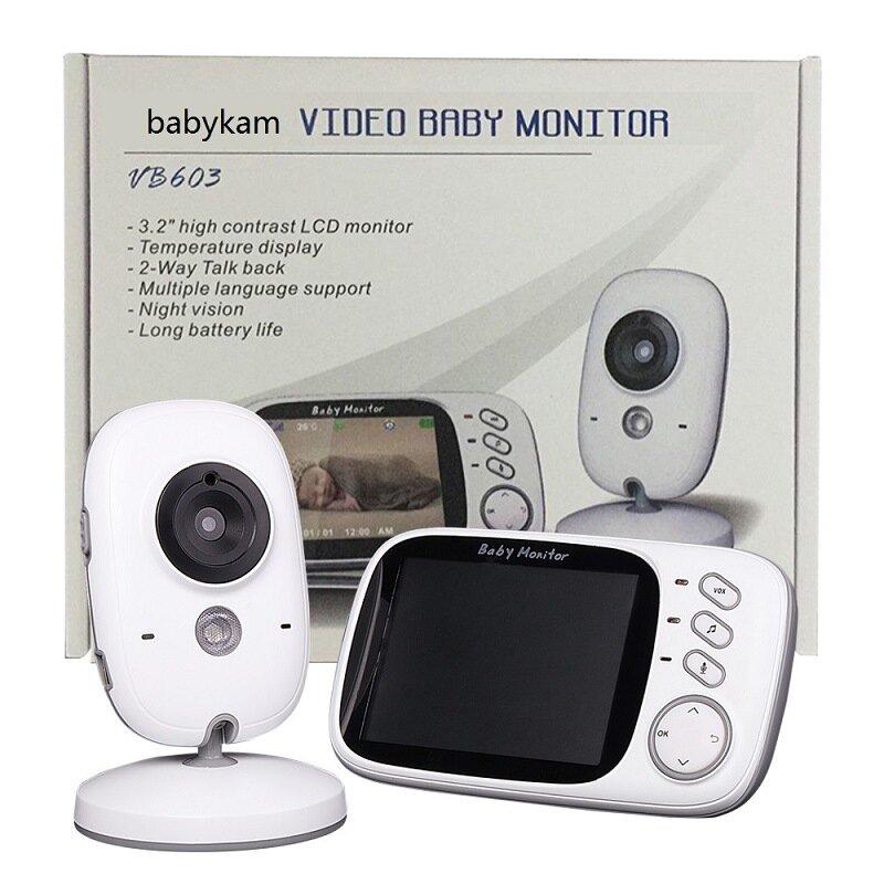 長いワイヤレスビデオ赤ちゃんモニター,暗視,ポータブル温度監視,850インチ